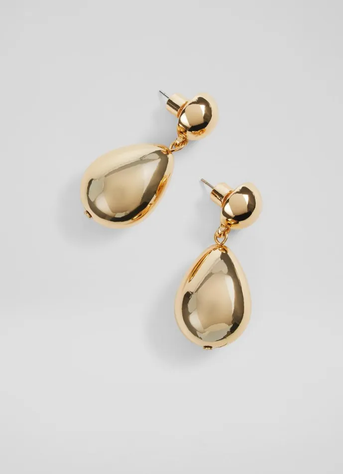 Women Tilly Double Ball Drop Gold Plated Earrings LKBennett Jewellery Women Tilly Double Ball Drop Gold Plated Earrings LKBennett Jewellery