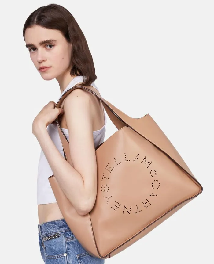 Women TopHandle Bags Stella McCartney Logo Tote Bag Natural