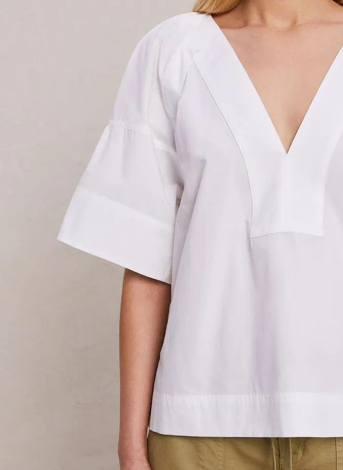 Women Tops ALC Hillary Cotton Poplin Top White