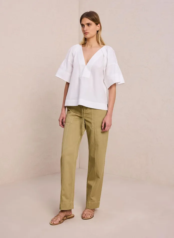 Women Tops ALC Hillary Cotton Poplin Top White