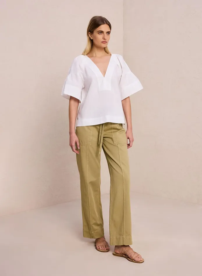 Women Tops ALC Hillary Cotton Poplin Top White