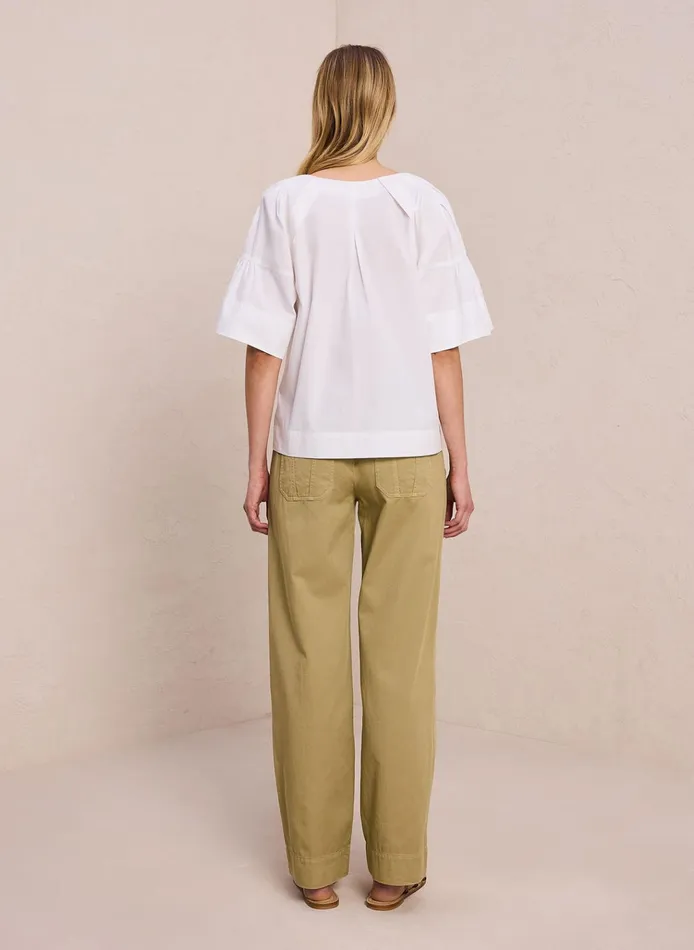 Women Tops ALC Hillary Cotton Poplin Top White