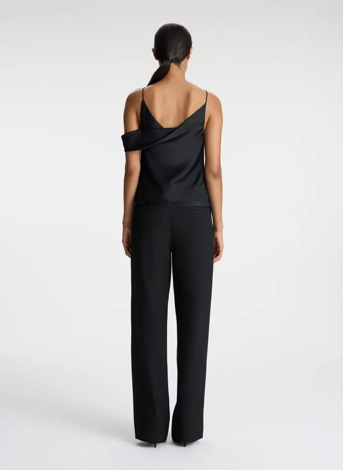 Women Tops ALC Ramona Satin Asymmetrical Top Black
