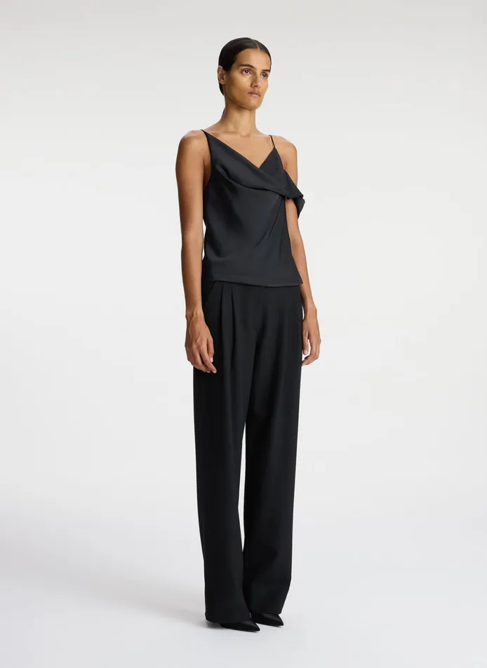 Women Tops ALC Ramona Satin Asymmetrical Top Black