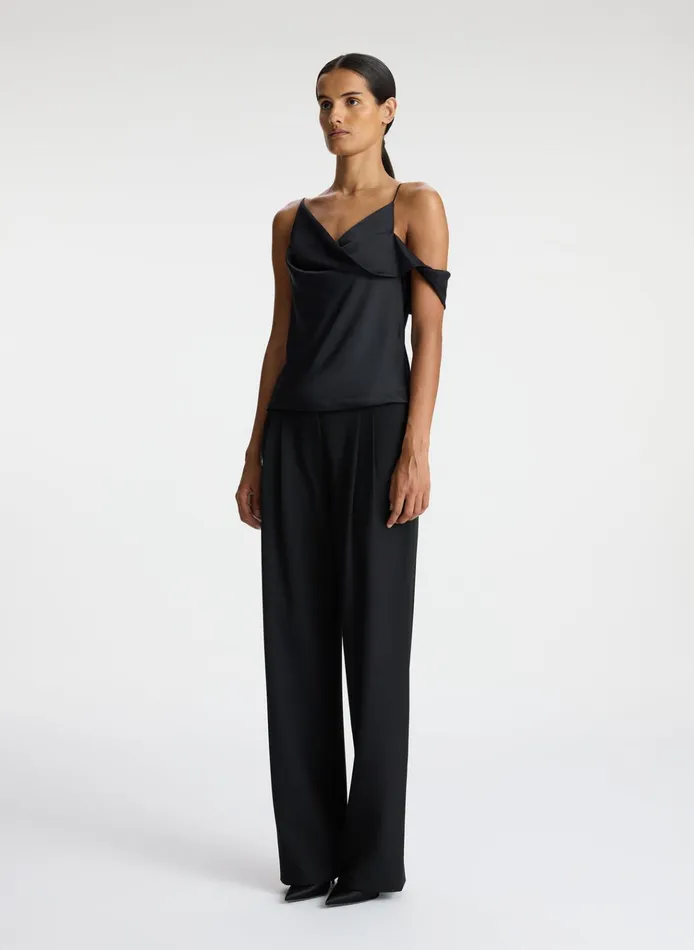 Women Tops ALC Ramona Satin Asymmetrical Top Black