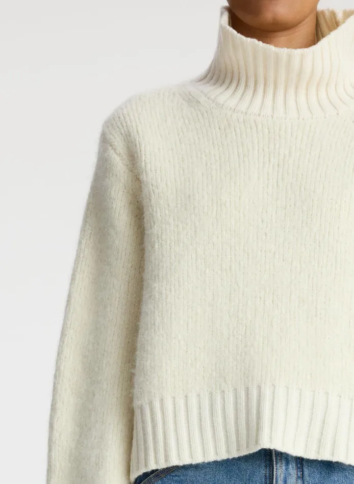 Women Tops ALC Theo Wool Turtleneck Sweater White