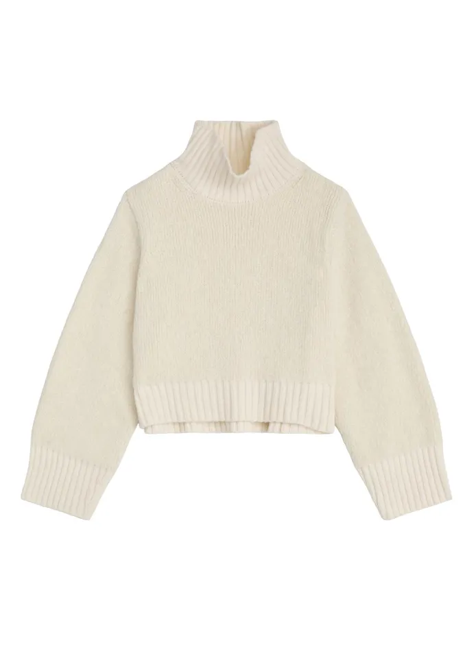 Women Tops ALC Theo Wool Turtleneck Sweater White