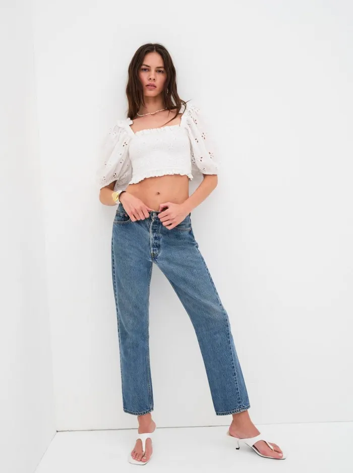 Women Tops For Love and Lemons Addison Blouse White Women Tops For Love and Lemons Addison Blouse White