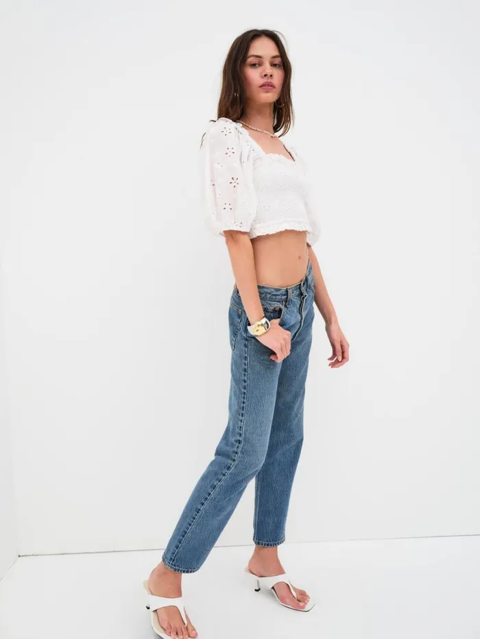 Women Tops For Love and Lemons Addison Blouse White Women Tops For Love and Lemons Addison Blouse White