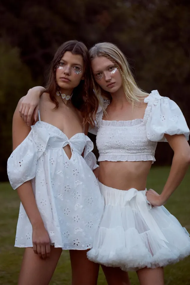 Women Tops For Love and Lemons Addison Blouse White Women Tops For Love and Lemons Addison Blouse White