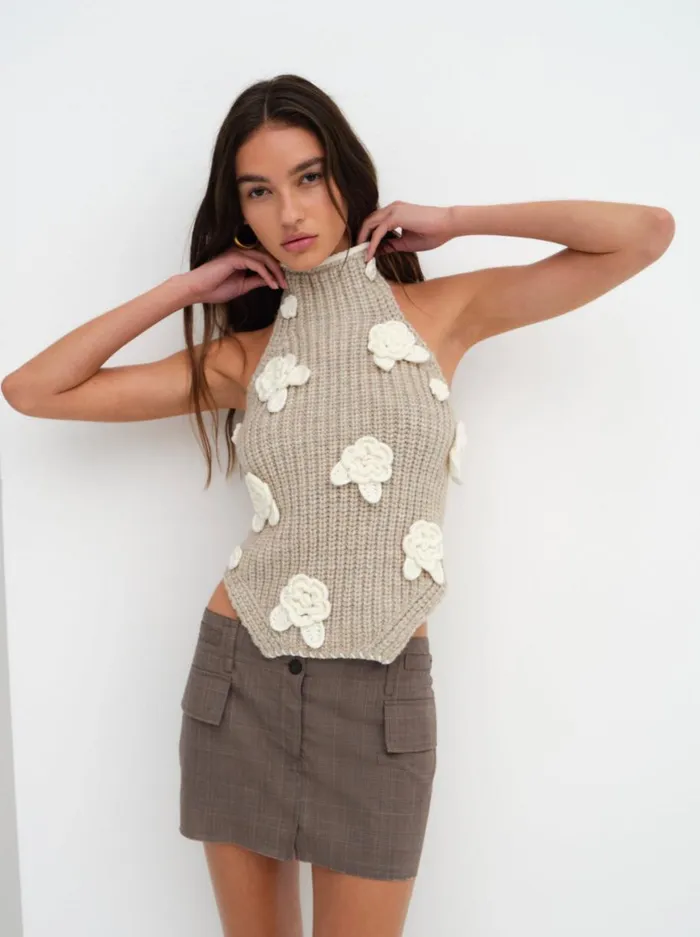 Women Tops For Love and Lemons Iliana Top Grey