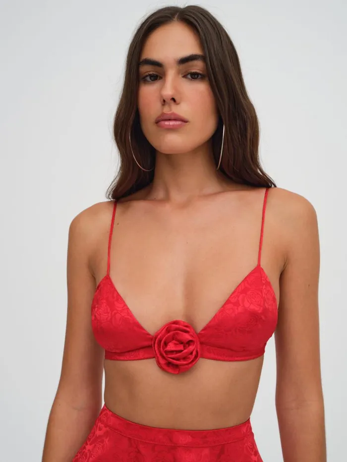 Women Tops For Love and Lemons Otessa Rose Bralette Red