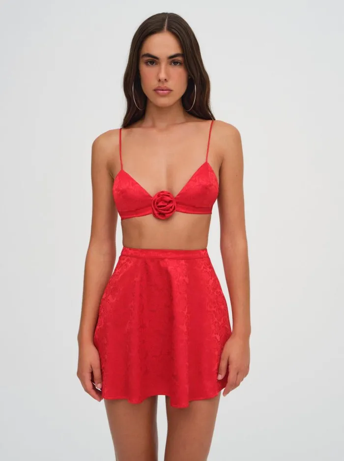 Women Tops For Love and Lemons Otessa Rose Bralette Red