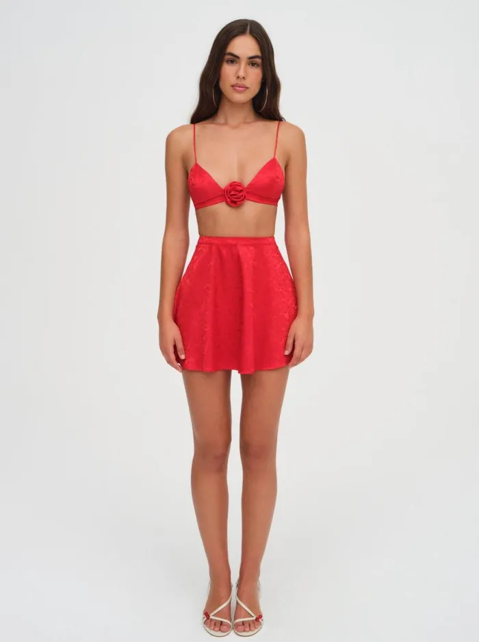 Women Tops For Love and Lemons Otessa Rose Bralette Red