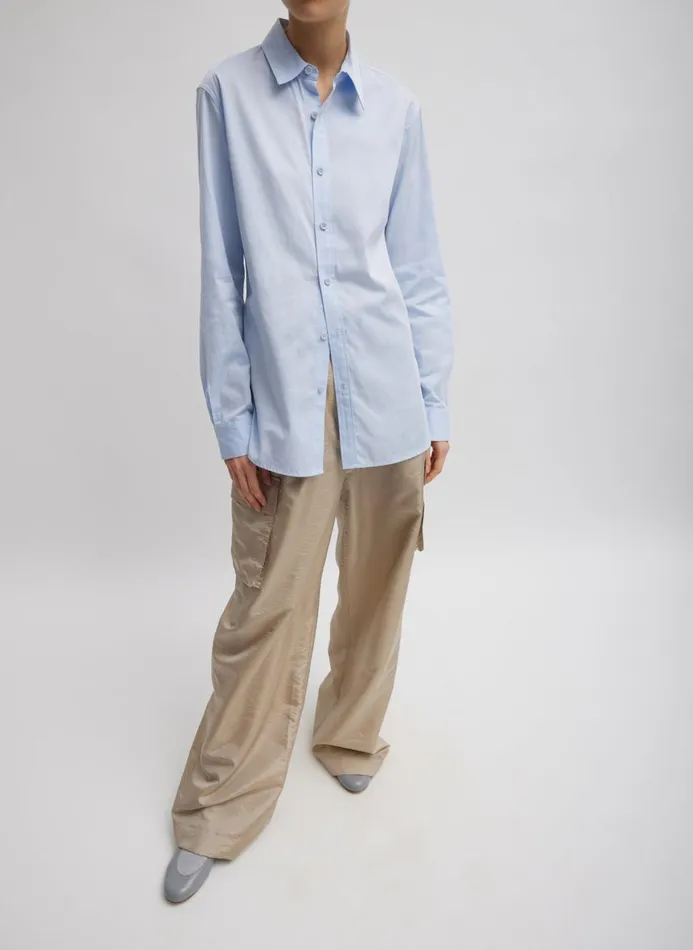 Women Tops Tibi Charlie Men039s Slim Shirt Blue