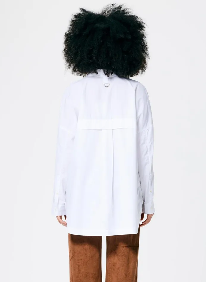 Women Tops Tibi Classic Shirting Oversized Gabe Shirt White