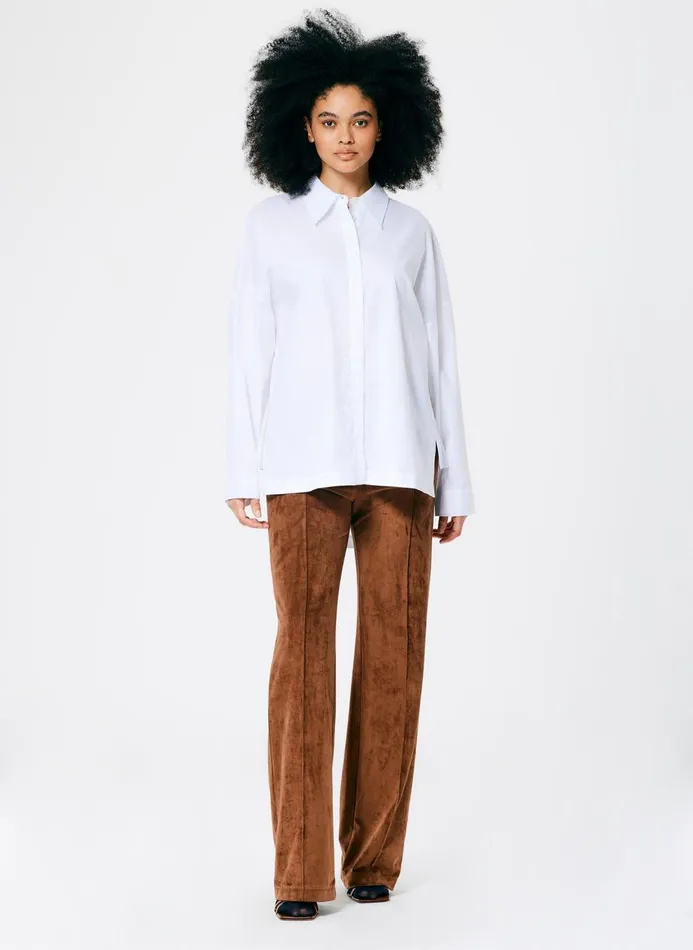 Women Tops Tibi Classic Shirting Oversized Gabe Shirt White