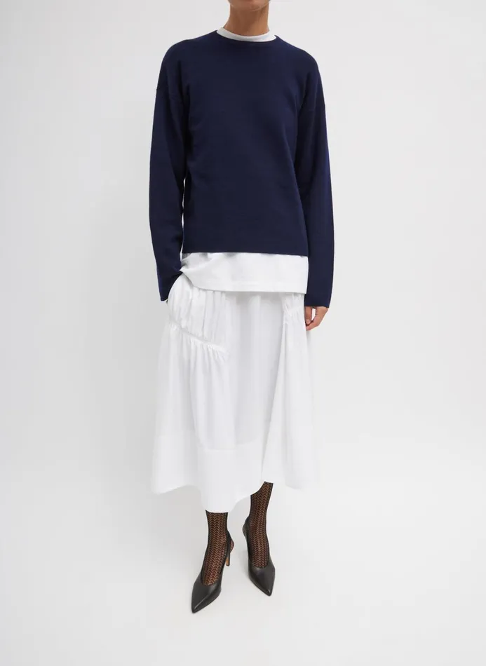Women Tops Tibi Double Faced Cashmere Oversized Easy Sweater Dark Navy