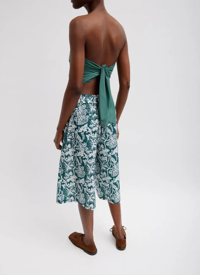 Women Tops Tibi Italian Sporty Nylon Strapless Bandeau Dark Hunter Green