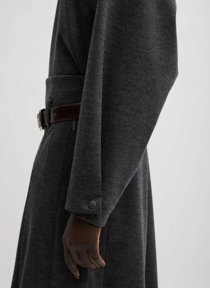 Women Tops Tibi Melange Jersey UNeck Top Dark Heather Grey