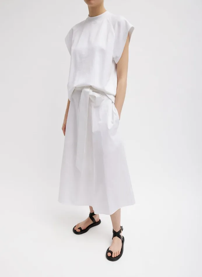 Women Tops Tibi Summer Sweatshirting Sleeveless Easy Top White