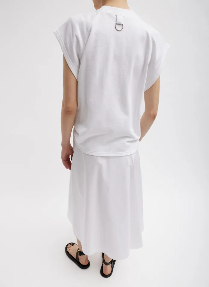 Women Tops Tibi Summer Sweatshirting Sleeveless Easy Top White