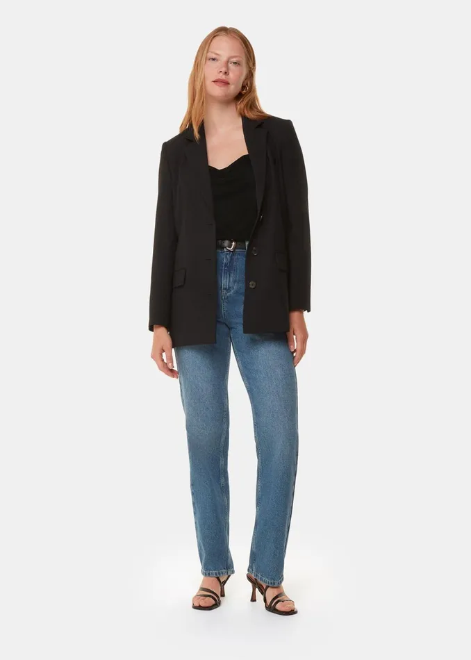 Women Tops Whistles Black Velvet Cowl Neck Cami Top