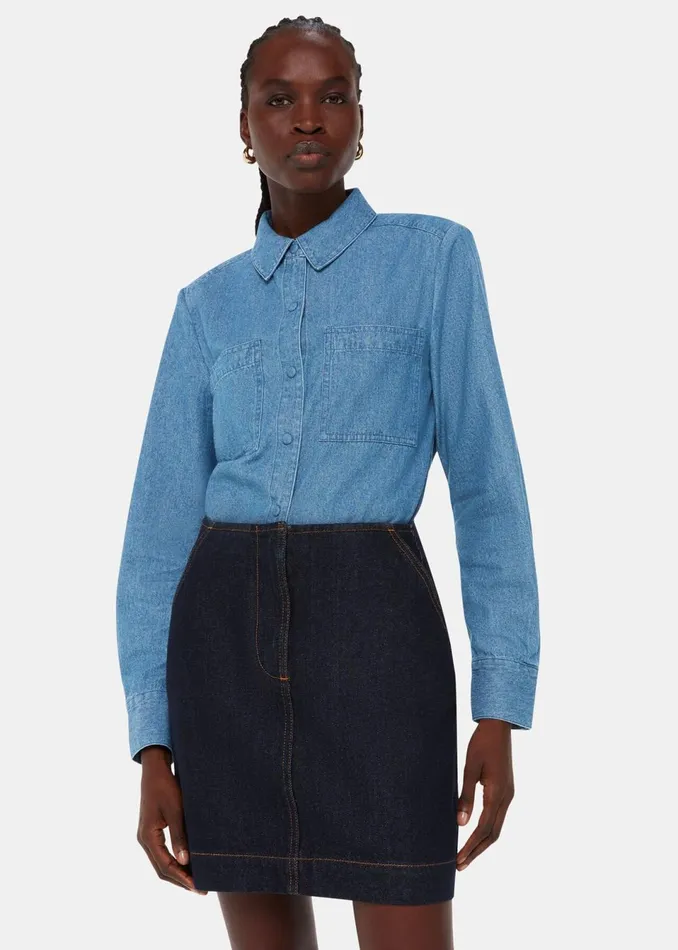 Women Tops Whistles Hailey Denim Shirt