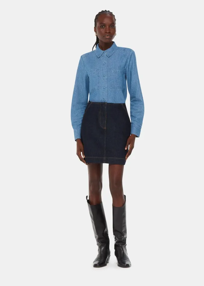Women Tops Whistles Hailey Denim Shirt