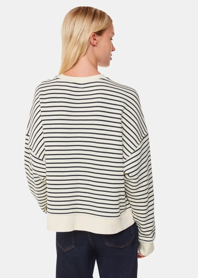 Women Tops Whistles Ivory Stripe Sweat