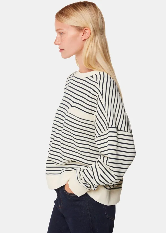 Women Tops Whistles Ivory Stripe Sweat
