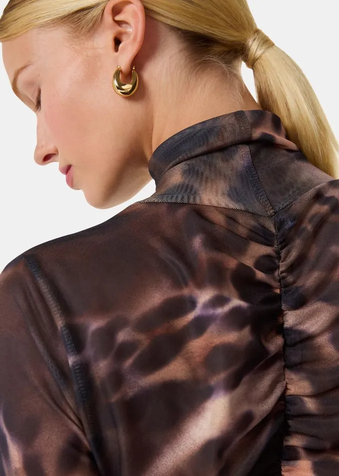 Women Tops Whistles Leopard Print Misty Leopard Mesh Top