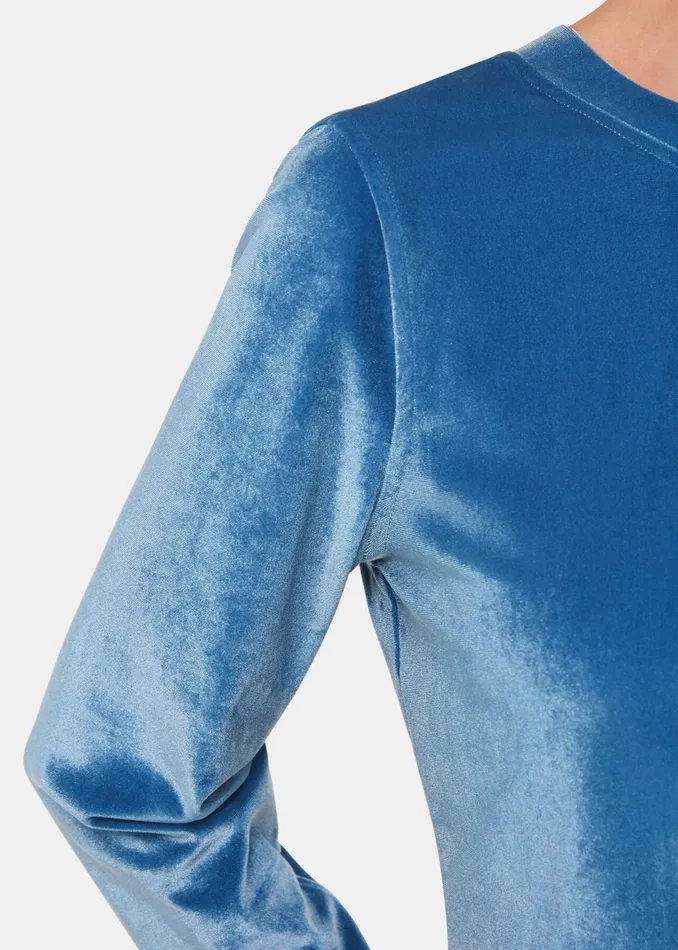 Women Tops Whistles Pale Blue Olivia Velvet Top