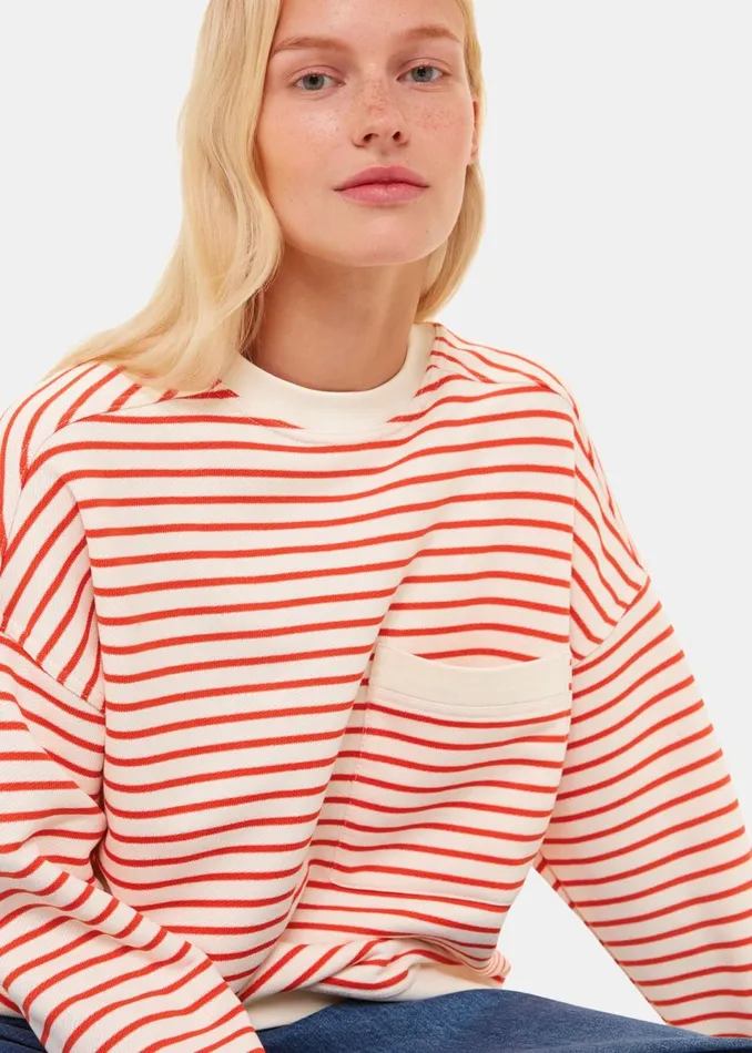 Women Tops Whistles Red Stripe Sweat