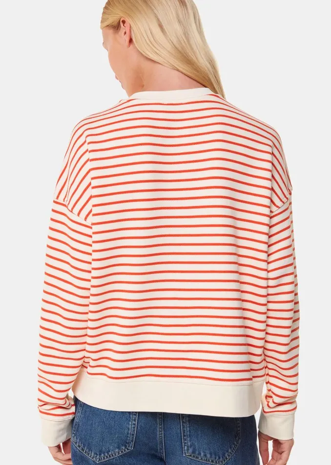 Women Tops Whistles Red Stripe Sweat