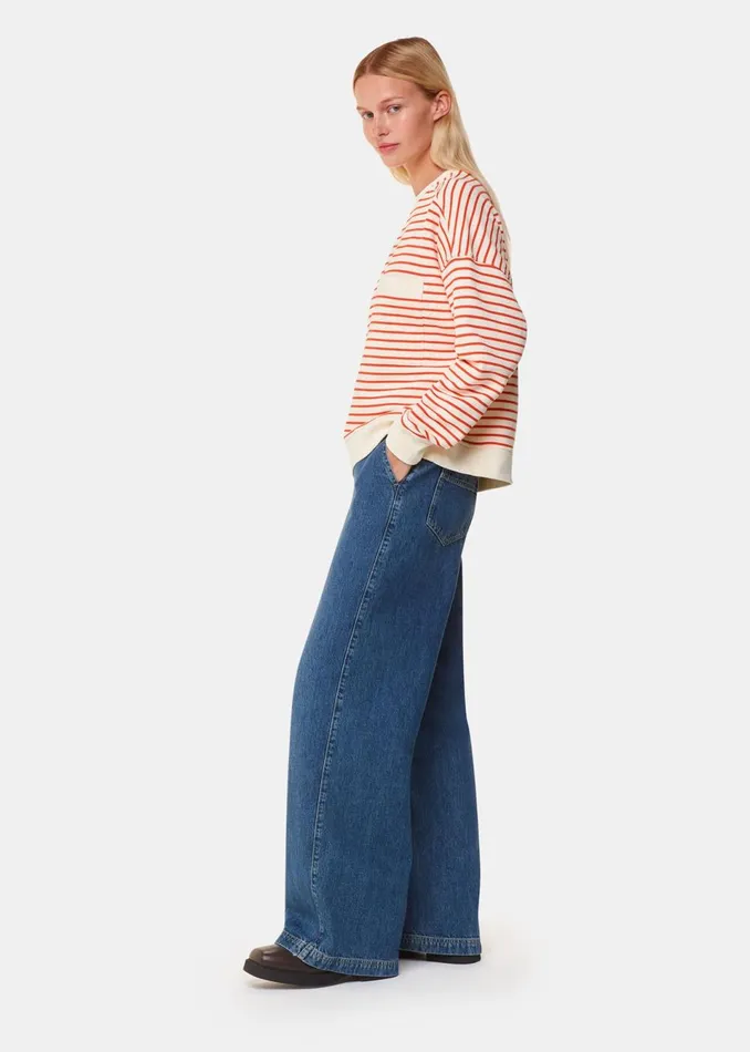 Women Tops Whistles Red Stripe Sweat