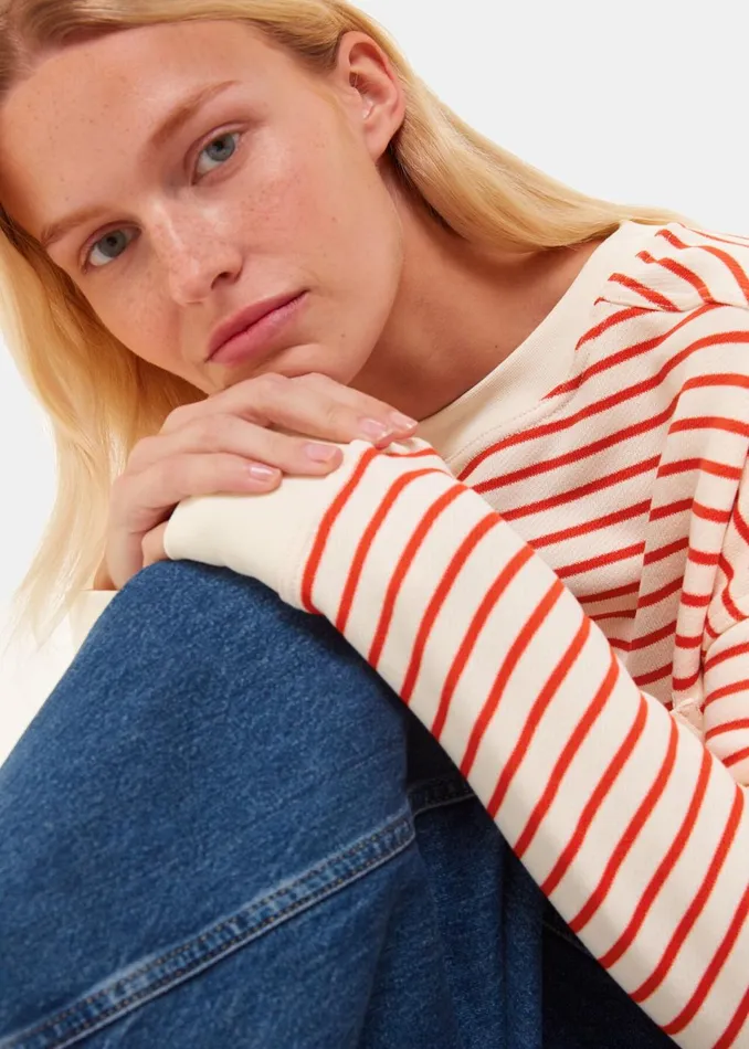 Women Tops Whistles Red Stripe Sweat