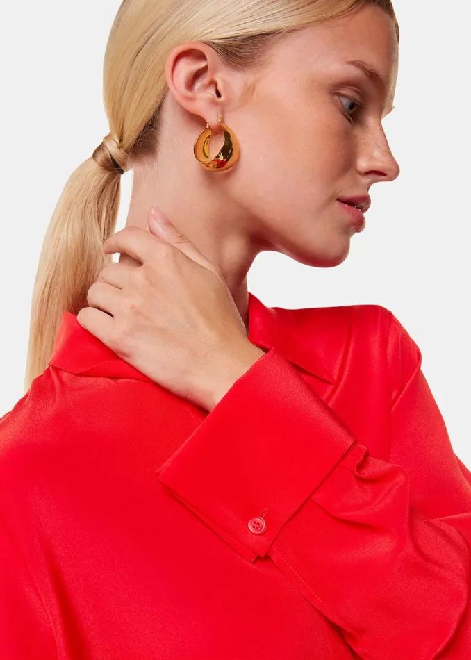 Women Tops Whistles Red Ultimate Silk Shirt