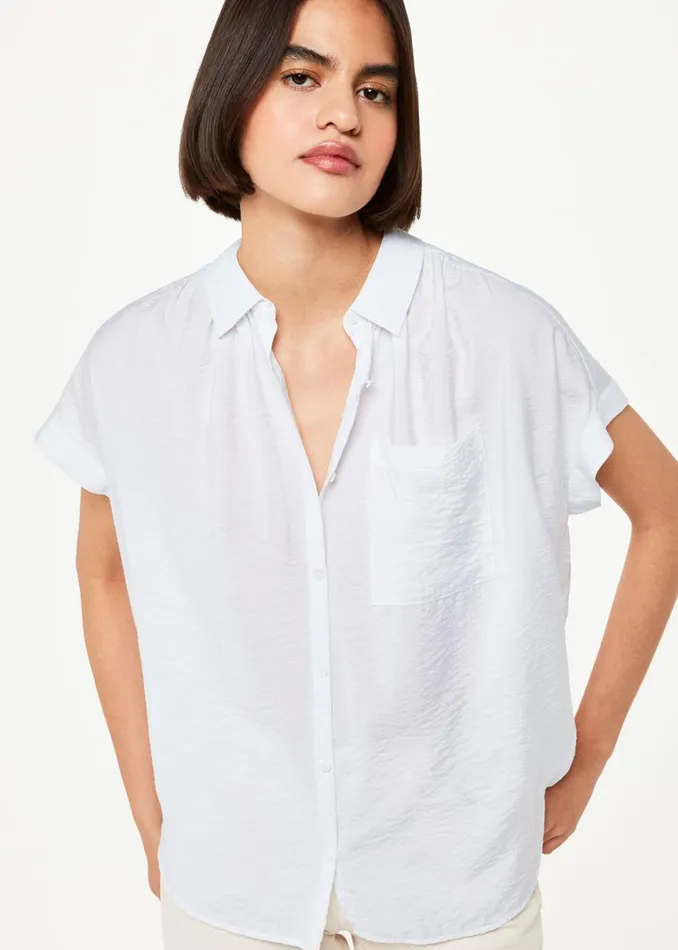 Women Tops Whistles White Nicola Button Through Shirt