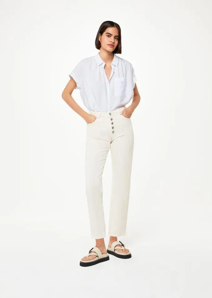 Women Tops Whistles White Nicola Button Through Shirt