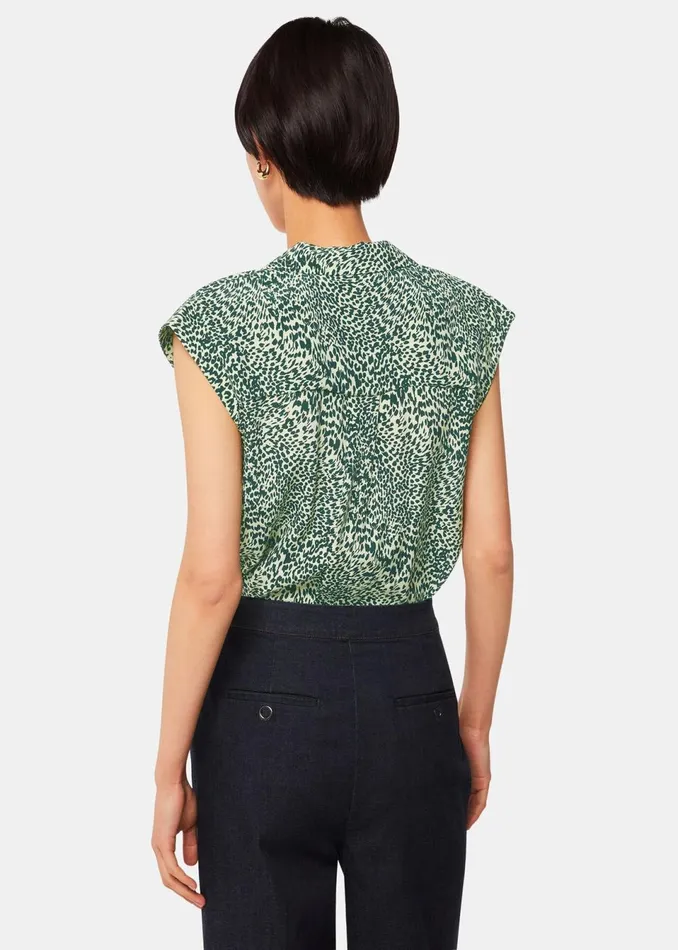 Women Tops Whistles Yellow Diagonal Leopard Shirt
