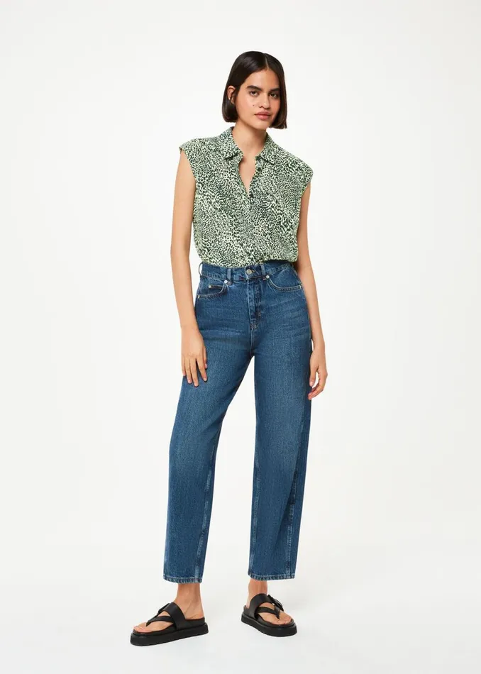 Women Tops Whistles Yellow Diagonal Leopard Shirt