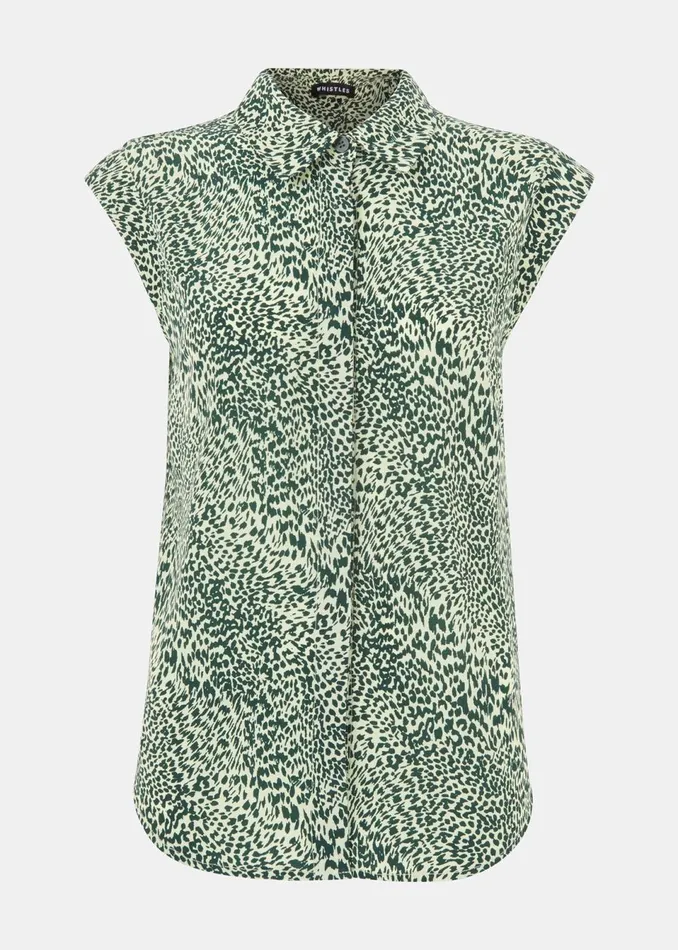 Women Tops Whistles Yellow Diagonal Leopard Shirt