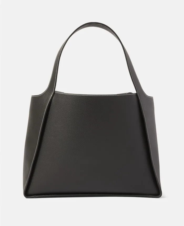 Women Tote Bags Stella McCartney Logo Grainy Alter Mat Tote Bag Black