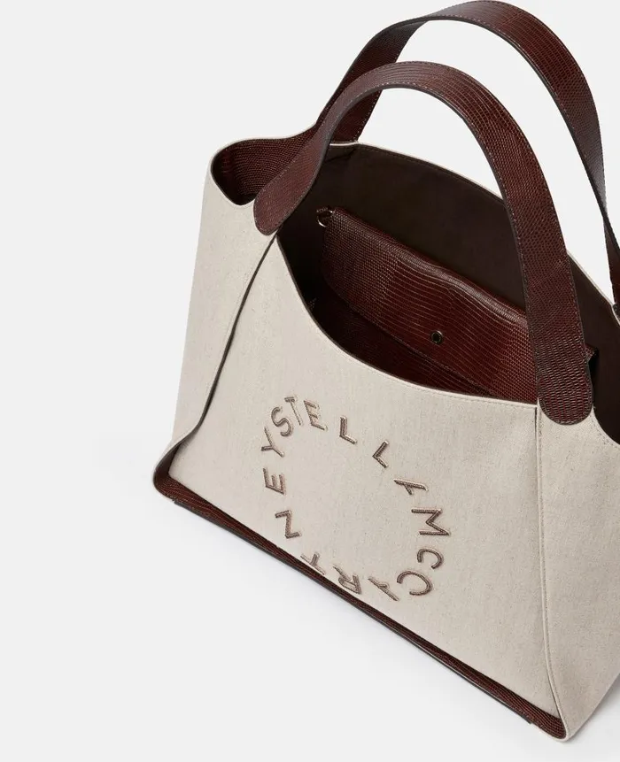 Women Tote Bags Stella McCartney Logo Large Tote Bag Birch White
