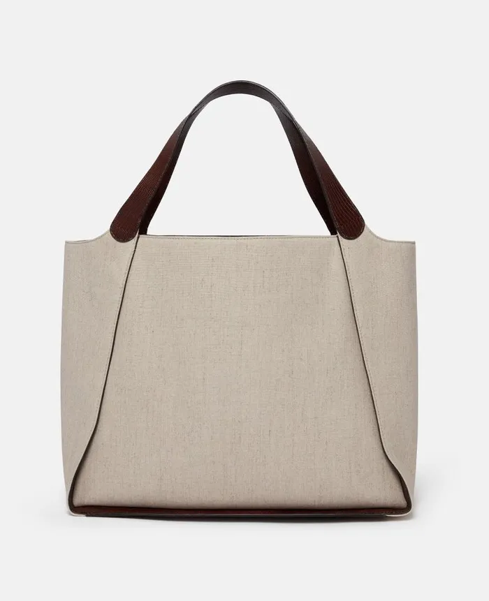 Women Tote Bags Stella McCartney Logo Large Tote Bag Birch White