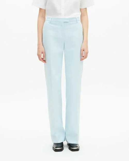 Women Trousers and Jeans The Kooples Blue Cotton Suit Pants Light Blue