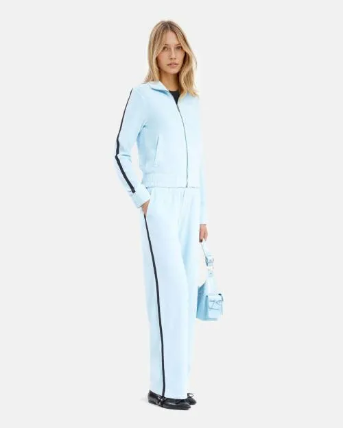 Women Trousers and Jeans The Kooples Light Blue Velvet Jogging Bottoms Baby Blue