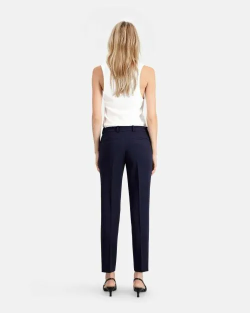 Women Trousers and Jeans The Kooples SlimFit Navy Blue Crepe Tailored Trousers Dark Navy