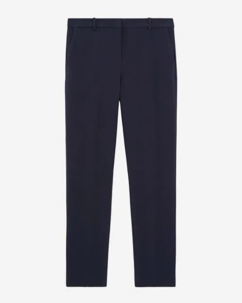 Women Trousers and Jeans The Kooples SlimFit Navy Blue Crepe Tailored Trousers Dark Navy